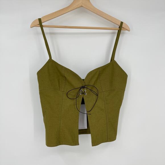 Ludovic de Saint Sernin | NWT Easy Cleavage Top in Olive Green L - Picture 2 of 11